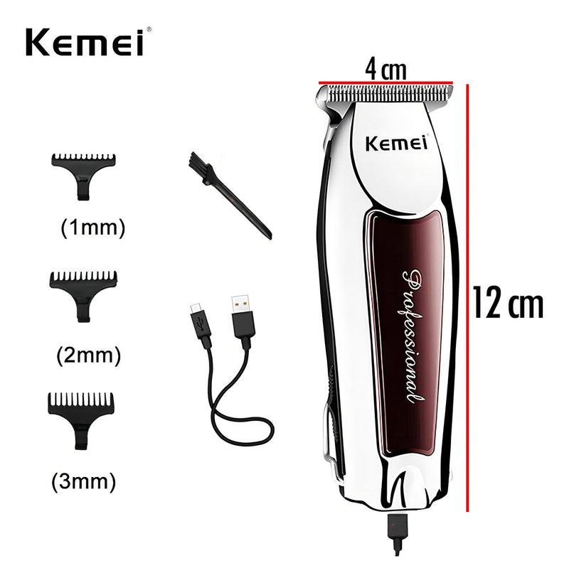 Kit Máquina Kemei 2600 + Acabamento Km 9163 Profissional