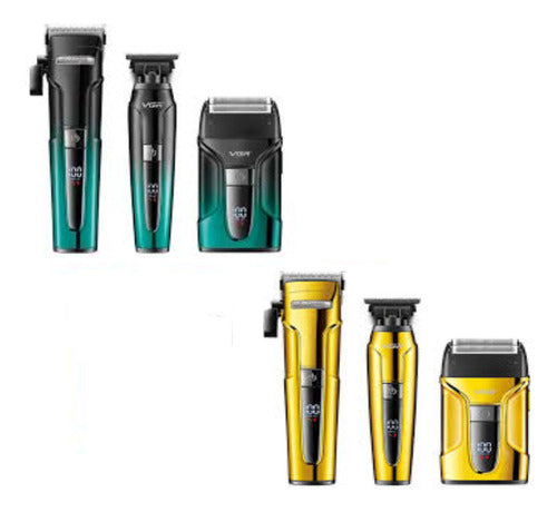 Kit 3 Maquinas Corte Acabamento Shaver Profissional Vgr V694