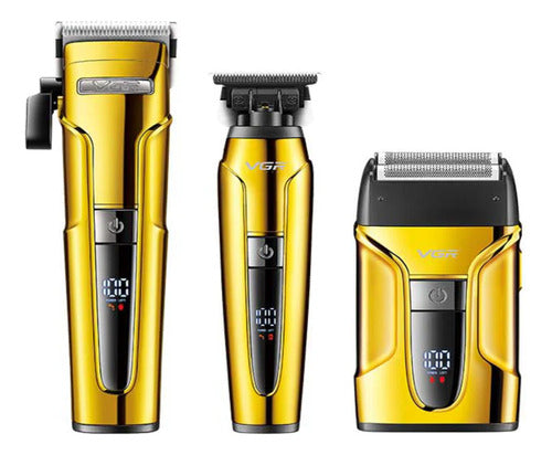 Kit 3 Maquinas Corte Acabamento Shaver Profissional Vgr V694