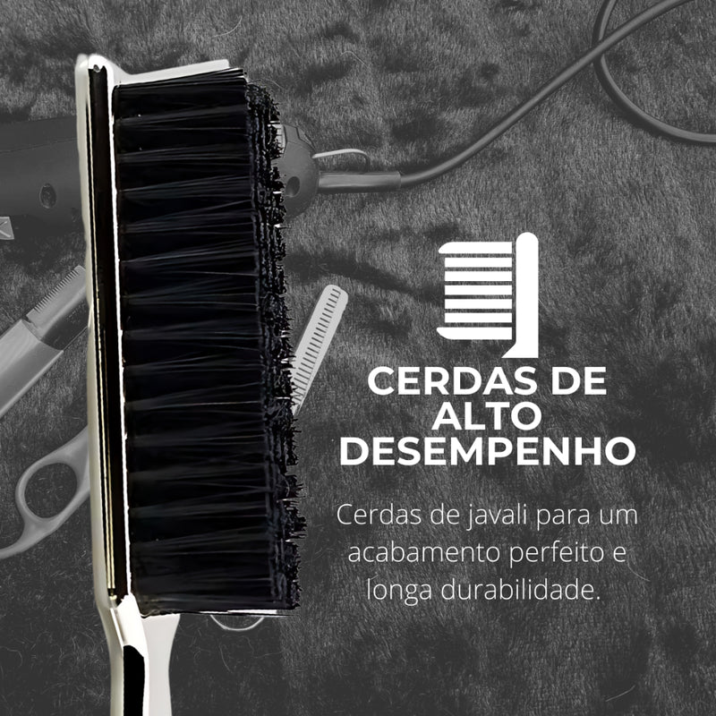 Escova Escovinha Pente Disfarce Corte De Cabelo Prata 13x3cm