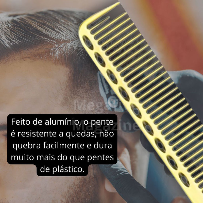 Pente De Corte Alumínio Profissional Barbearia Barbeiro