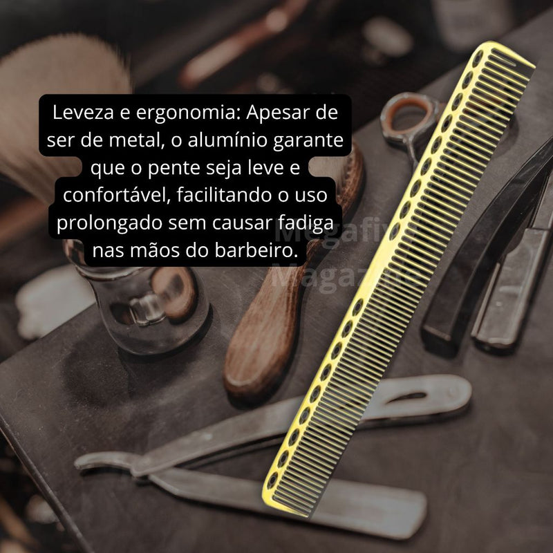 Pente De Corte Alumínio Profissional Barbearia Barbeiro