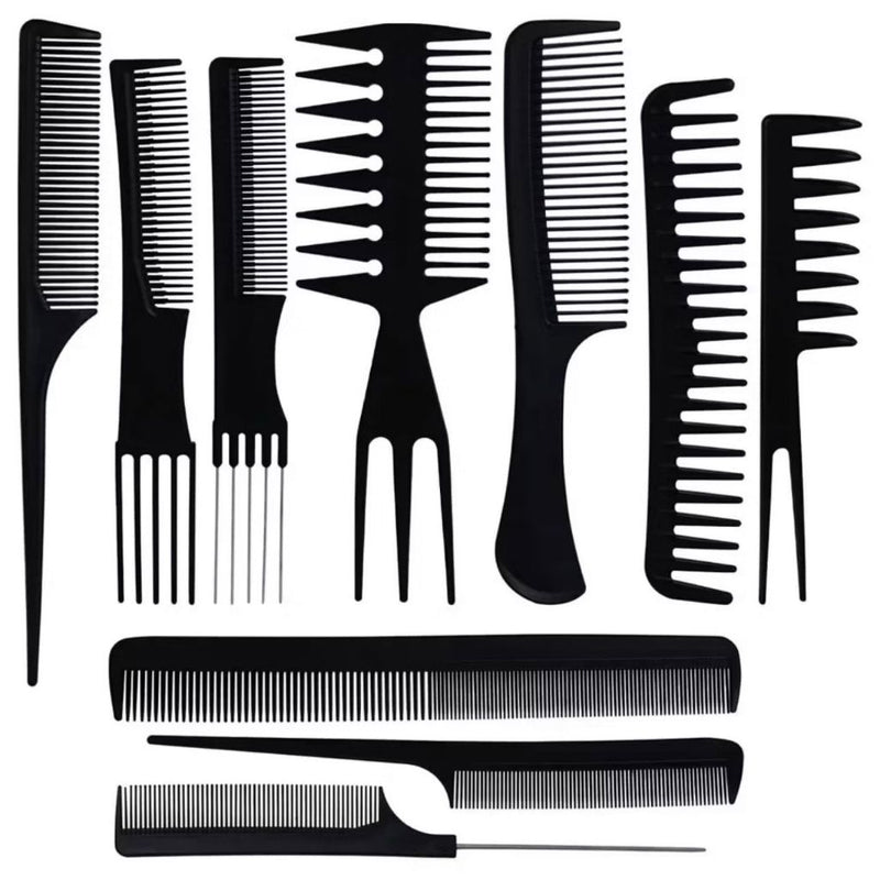 Kit com 10 Pentes Profissional para cabeleireiro