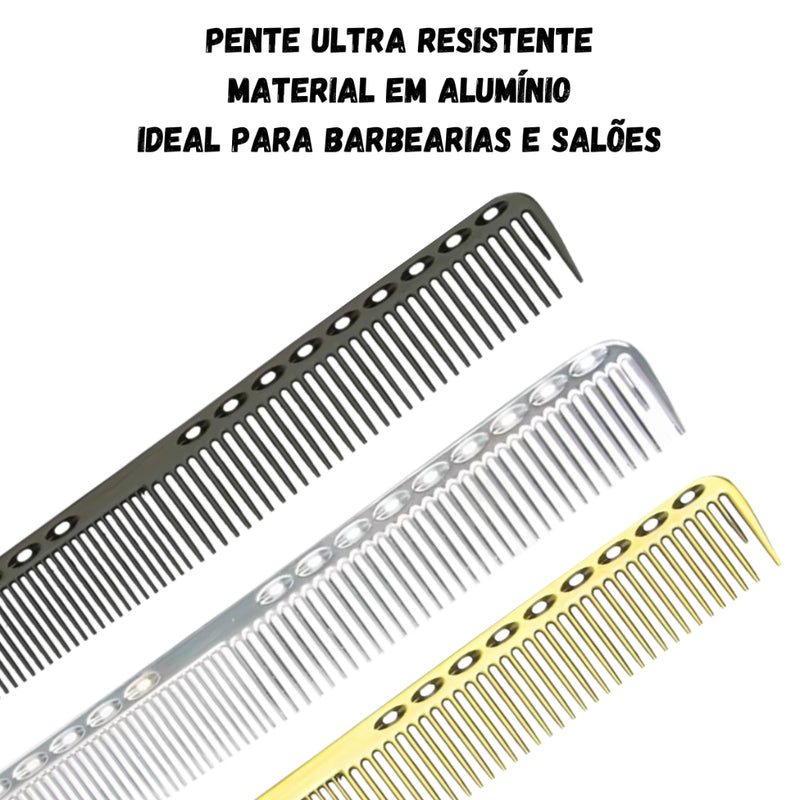Pente De Corte Alumínio Profissional Barbearia Barbeiro
